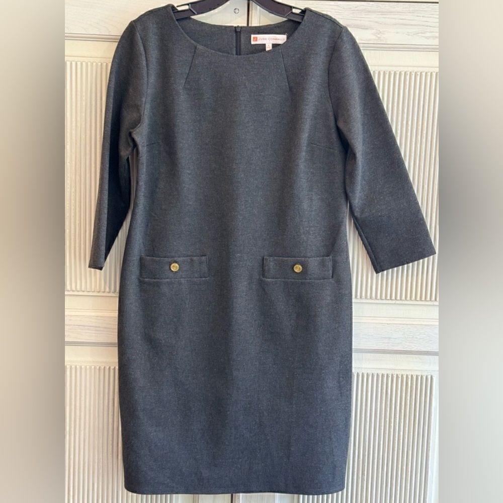 JUDE CONNALLY Sabine Dress in Charcoal Gray, Size L
